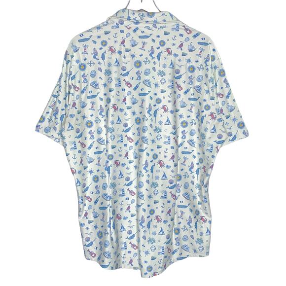 Smith and Quinn XL New England Polo Shirt Lighthouse Lobster Mermaid Whale - Picture 2 of 8